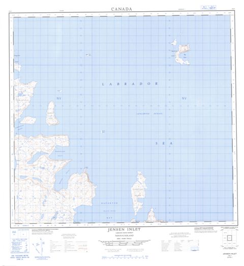 Jensen Inlet Topographic Paper Map 014L01 at 1:50,000 scale