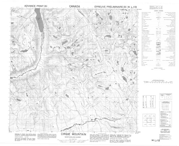 Cirque Mountain Topographic Paper Map 014L13 at 1:50,000 scale