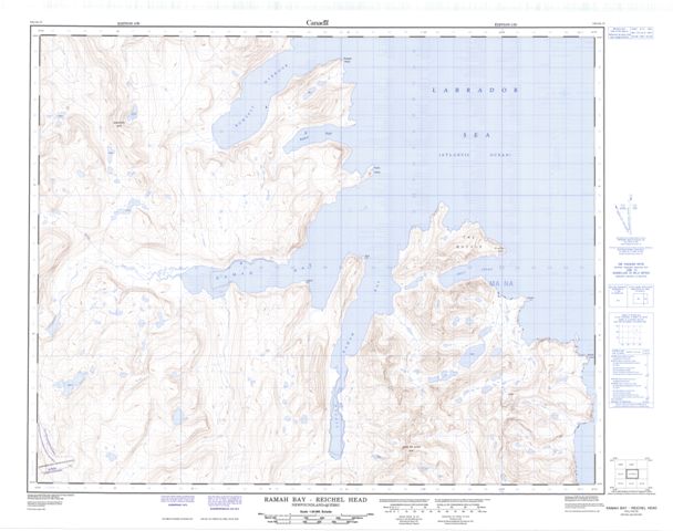 Ramah Bay-Reichel Head Topographic Paper Map 014L14 at 1:50,000 scale