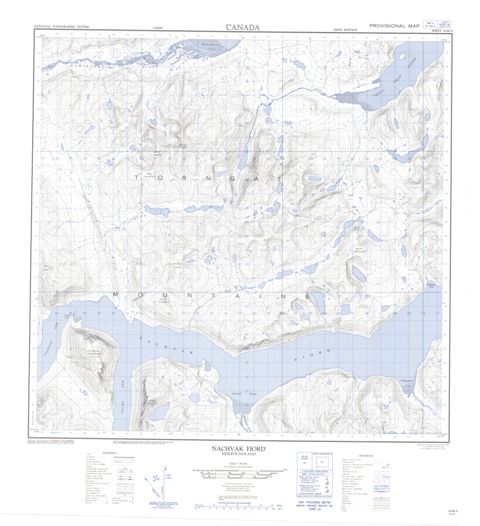 Nachvak Fiord Topographic Paper Map 014M04 at 1:50,000 scale