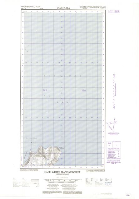 Cape White Handkerchief Topographic Paper Map 014M06W at 1:50,000 scale