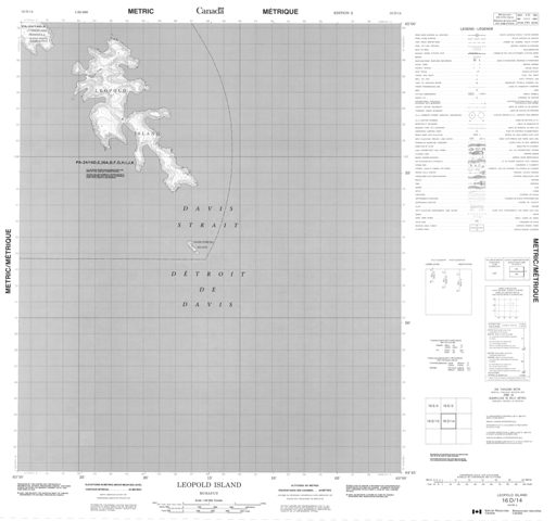 Leopold Island Topographic Paper Map 016D14 at 1:50,000 scale