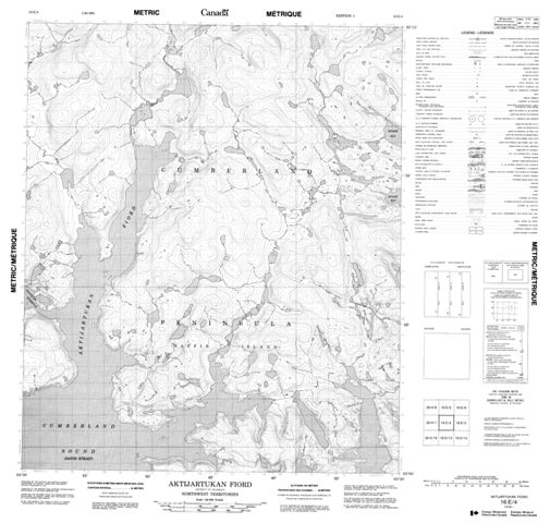 Aktijartukan Fiord Topographic Paper Map 016E04 at 1:50,000 scale