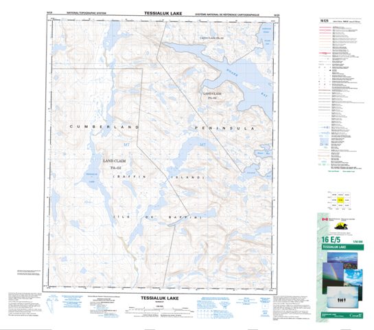 Tessialuk Lake Topographic Paper Map 016E05 at 1:50,000 scale