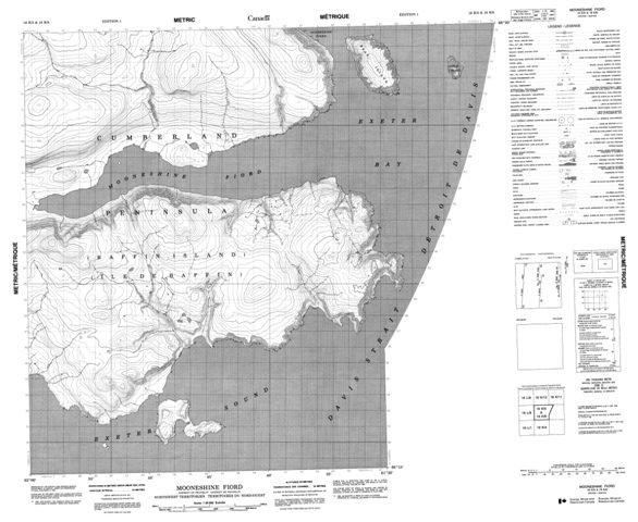 Mooneshine Fiord Topographic Paper Map 016K05 at 1:50,000 scale