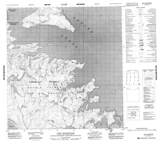 Cape Walsingham Topographic Paper Map 016L01 at 1:50,000 scale