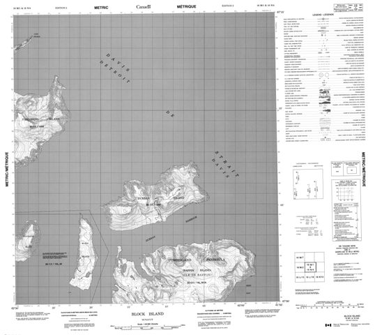 Block Island Topographic Paper Map 016M01 at 1:50,000 scale