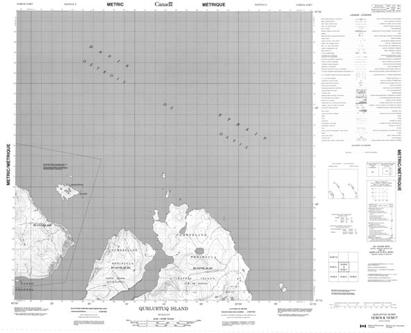 Qurlurtuq Island Topographic Paper Map 016M06 at 1:50,000 scale