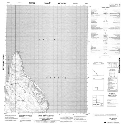 Cape Broughton Topographic Paper Map 016M12 at 1:50,000 scale