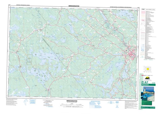 Bridgewater Topographic Paper Map 021A07 at 1:50,000 scale