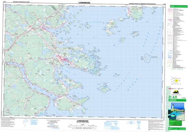 Lunenburg Topographic Paper Map 021A08 at 1:50,000 scale