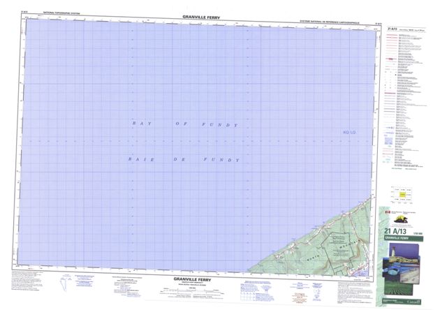 Granville Ferry Topographic Paper Map 021A13 at 1:50,000 scale
