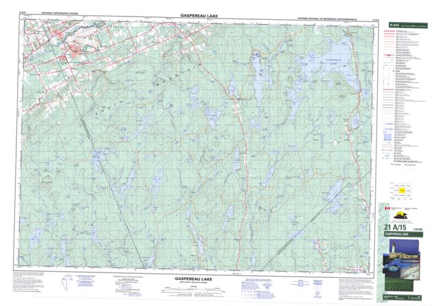Gaspereau Lake Topographic Paper Map 021A15 at 1:50,000 scale