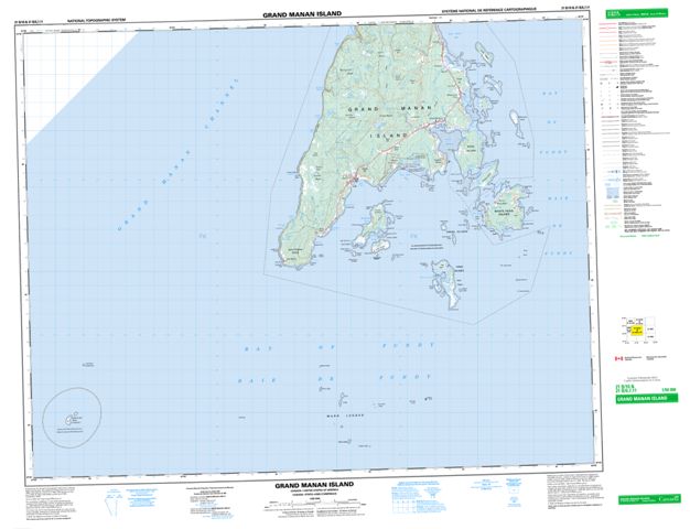Grand Manan Island Topographic Paper Map 021B10 at 1:50,000 scale
