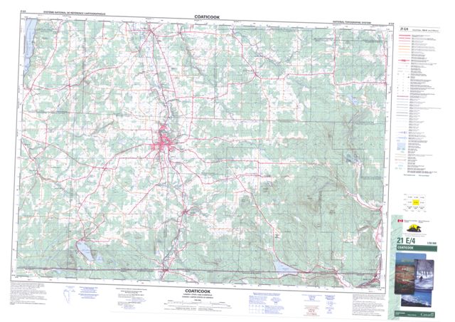 Coaticook Topographic Paper Map 021E04 at 1:50,000 scale