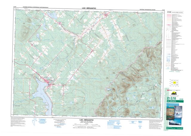 Lac-Megantic Topographic Paper Map 021E10 at 1:50,000 scale