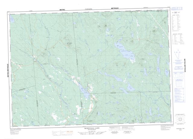 Mcdougall Lake Topographic Paper Map 021G07 at 1:50,000 scale