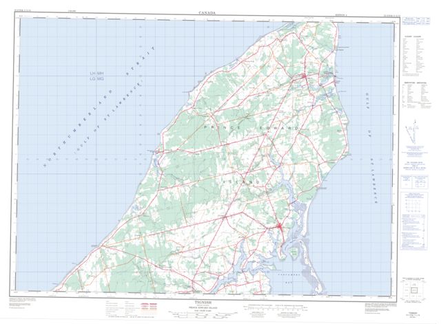 Tignish Topographic Paper Map 021I16 at 1:50,000 scale