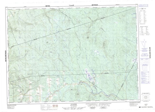 Juniper Topographic Paper Map 021J11 at 1:50,000 scale