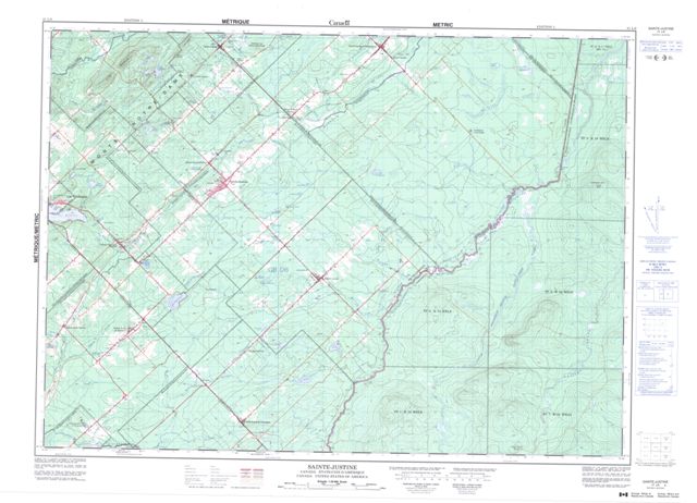 Sainte-Justine Topographic Paper Map 021L08 at 1:50,000 scale