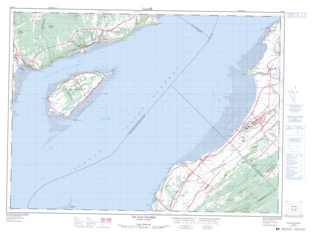 Ile Aux Coudres Topographic Paper Map 021M08 at 1:50,000 scale