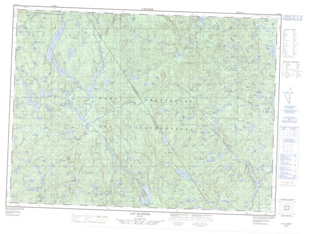 Lac St-Henri Topographic Paper Map 021M12 at 1:50,000 scale