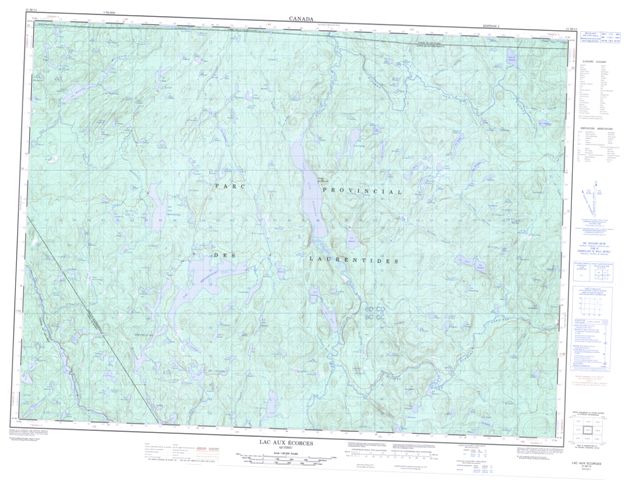 Lac Aux Ecorces Topographic Paper Map 021M13 at 1:50,000 scale