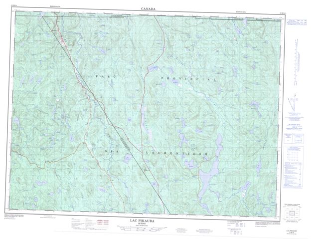 Lac Pikauba Topographic Paper Map 021M14 at 1:50,000 scale