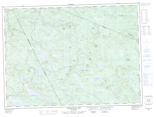 Serpentine Lake Topographic Paper Map 021O02 at 1:50,000 scale