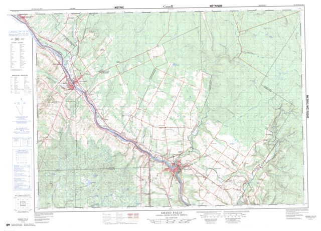 Grand Falls Topographic Paper Map 021O04 at 1:50,000 scale