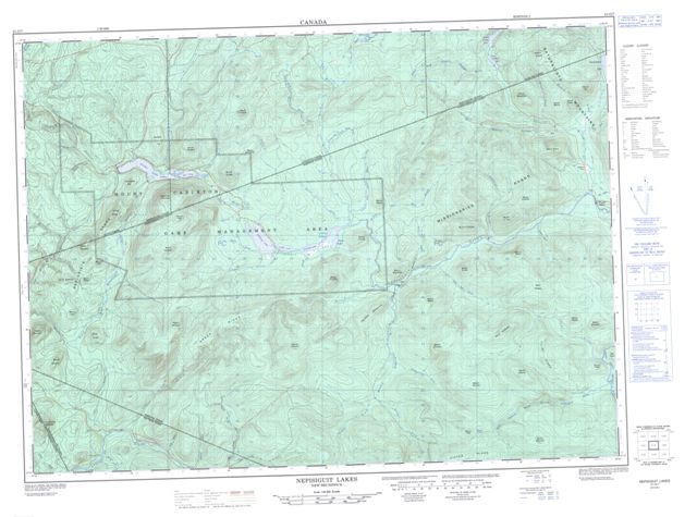 Nepisiguit Lakes Topographic Paper Map 021O07 at 1:50,000 scale