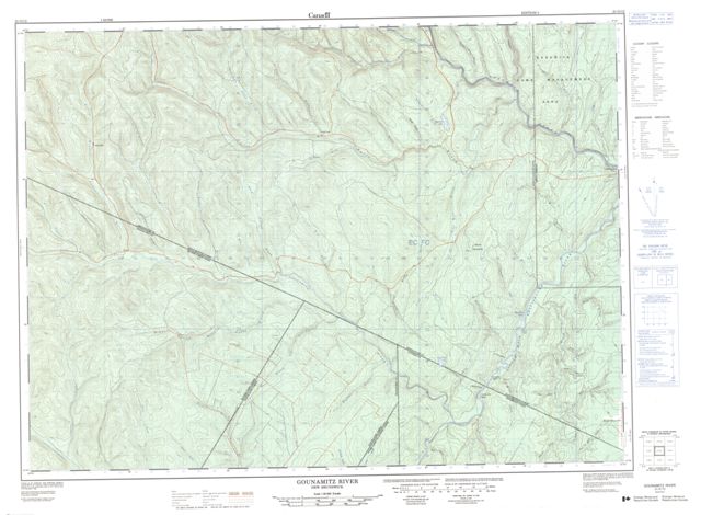 Gounamitz River Topographic Paper Map 021O12 at 1:50,000 scale