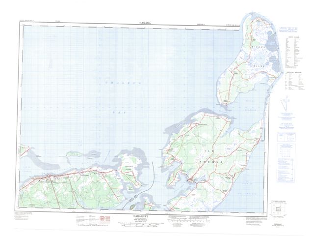 Caraquet Topographic Paper Map 021P15 at 1:50,000 scale