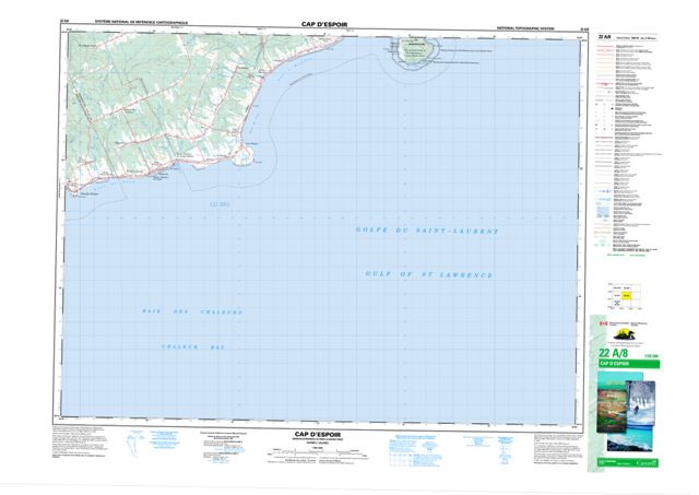 Cap D'Espoir Topographic Paper Map 022A08 at 1:50,000 scale
