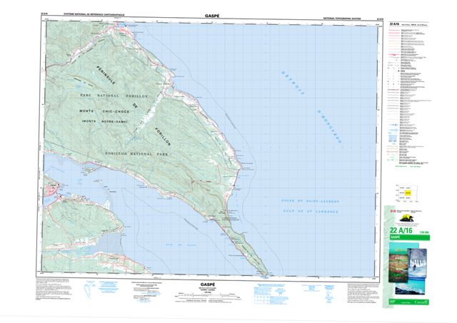 Gaspe Topographic Paper Map 022A16 at 1:50,000 scale