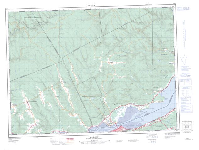 Oak-Bay Topographic Paper Map 022B02 at 1:50,000 scale