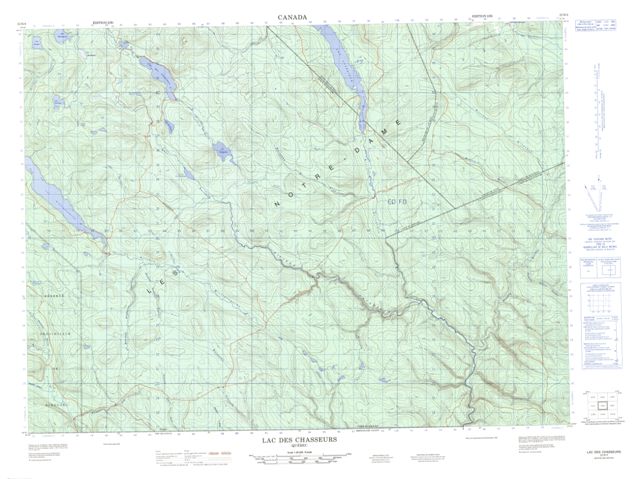 Lac Des Chasseurs Topographic Paper Map 022B04 at 1:50,000 scale