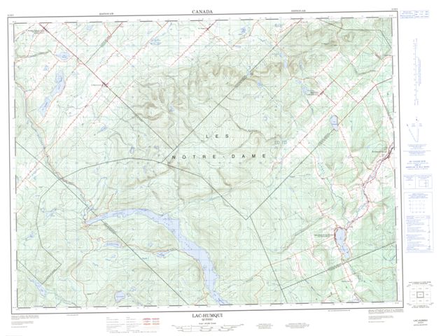 Lac-Humqui Topographic Paper Map 022B05 at 1:50,000 scale