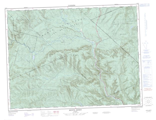 Monts Berry Topographic Paper Map 022B09 at 1:50,000 scale