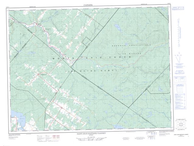St-Jean-Baptiste-Vianney Topographic Paper Map 022B11 at 1:50,000 scale