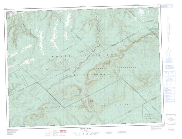 Mont Logan Topographic Paper Map 022B15 at 1:50,000 scale