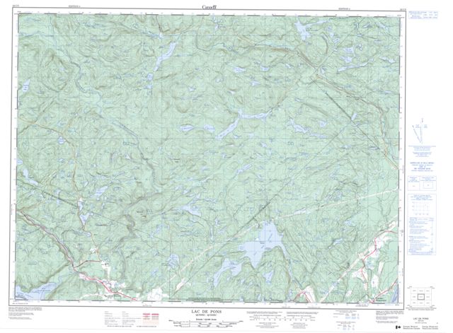 Lac De Pons Topographic Paper Map 022C05 at 1:50,000 scale