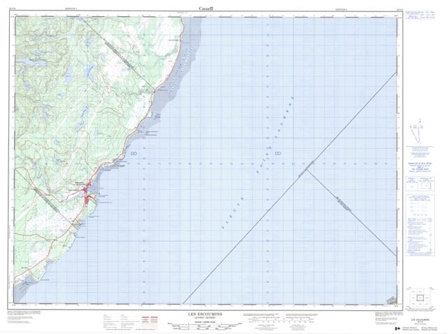 Les Escoumins Topographic Paper Map 022C06 at 1:50,000 scale