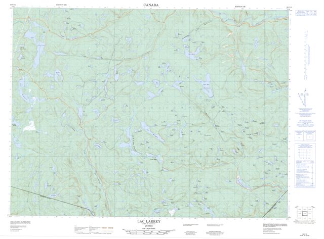 Lac Larrey Topographic Paper Map 022C12 at 1:50,000 scale