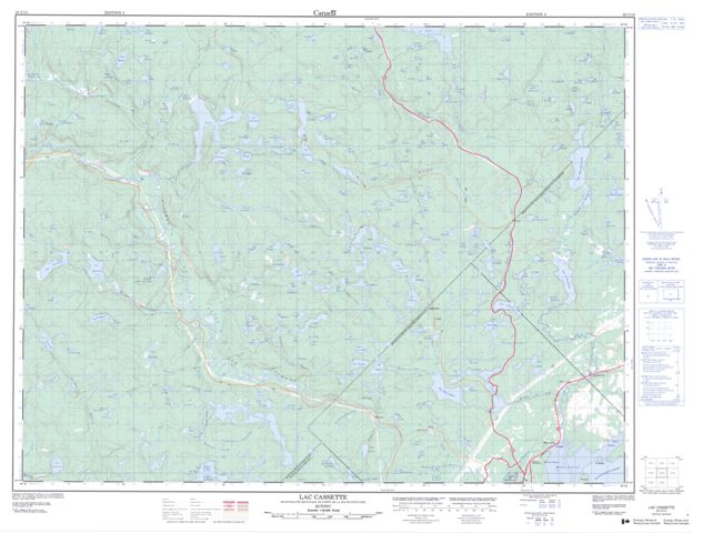 Lac Cassette Topographic Paper Map 022C14 at 1:50,000 scale