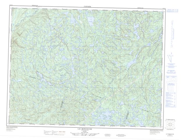 Lac Moncouche Topographic Paper Map 022D15 at 1:50,000 scale
