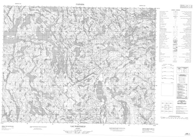 Lac Portneuf Topographic Paper Map 022E01 at 1:50,000 scale