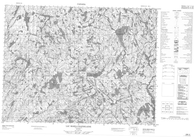 Lac Maria-Chapdelaine Topographic Paper Map 022E02 at 1:50,000 scale