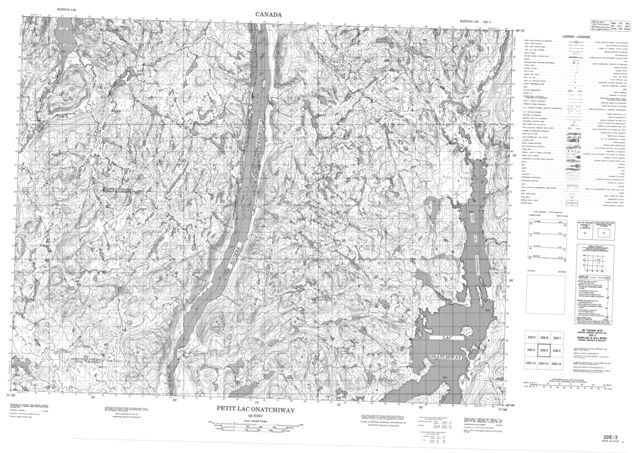 Petit Lac Onatchiway Topographic Paper Map 022E03 at 1:50,000 scale