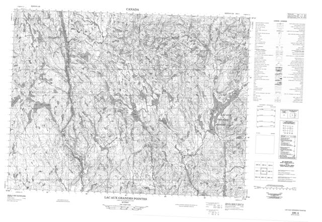 Lac Aux Grandes Pointes Topographic Paper Map 022E04 at 1:50,000 scale